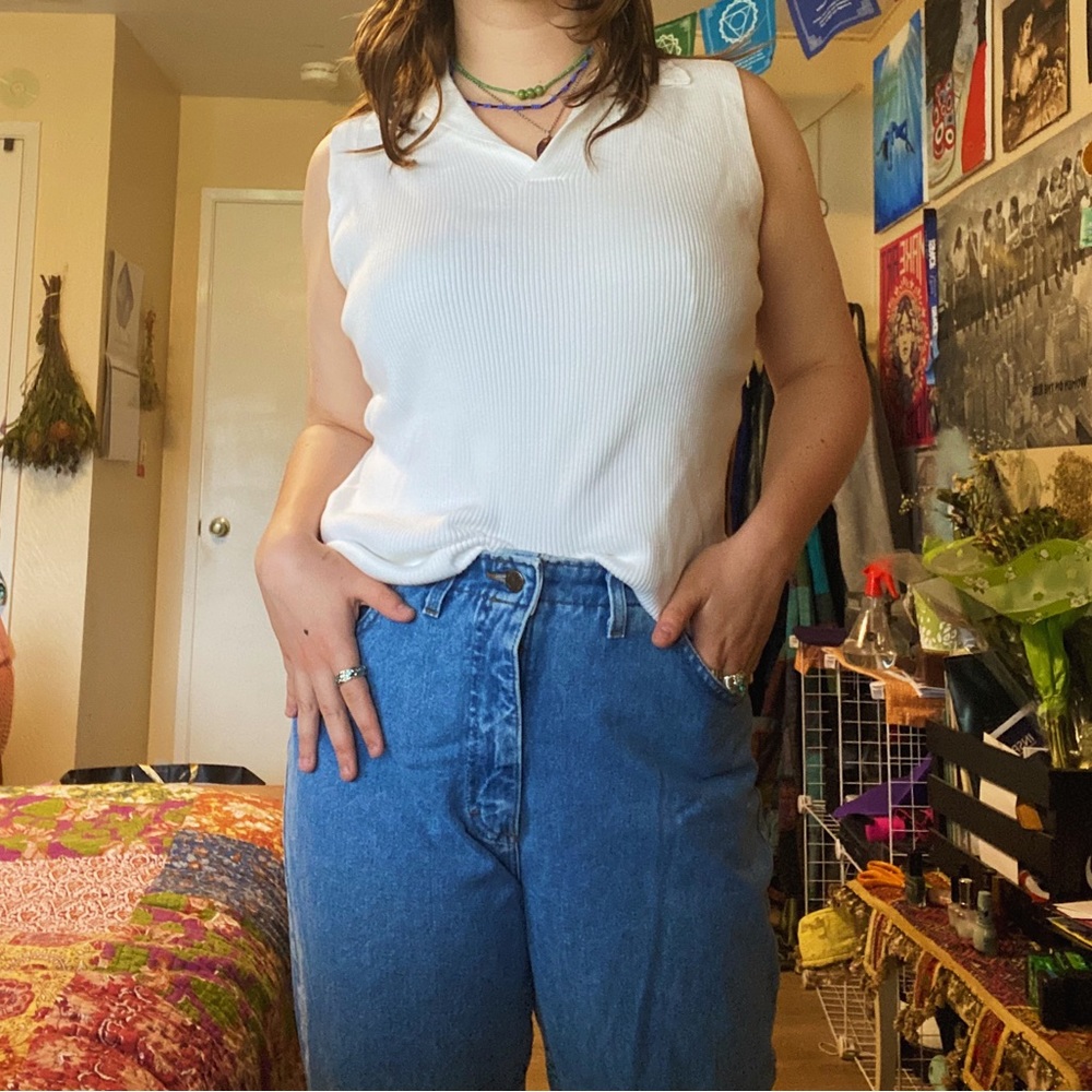 white vintage polo tank top - BRAND NEW! 💟🪩